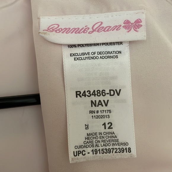 Bonnie Jean Sleeveless Girls Dress Floral with rose on waist, size 12 - Picture 10 of 14